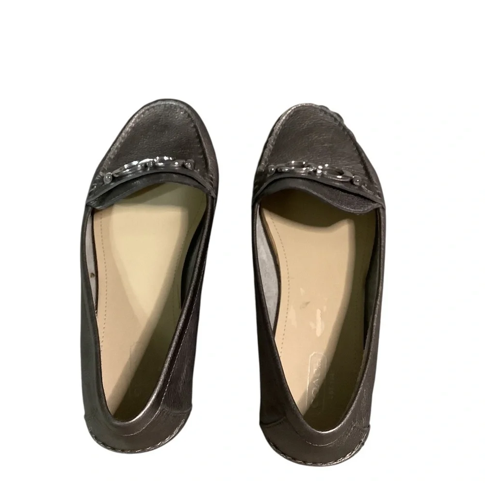 Coach Silver leather Loafers